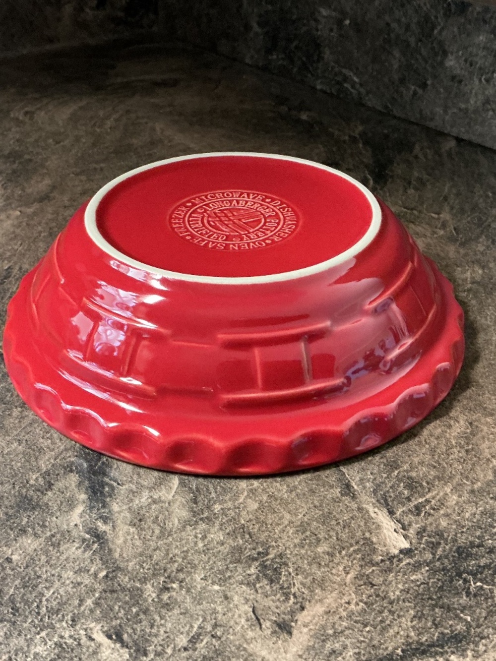 Longaberger Pottery Small Pie Plate - Tomato